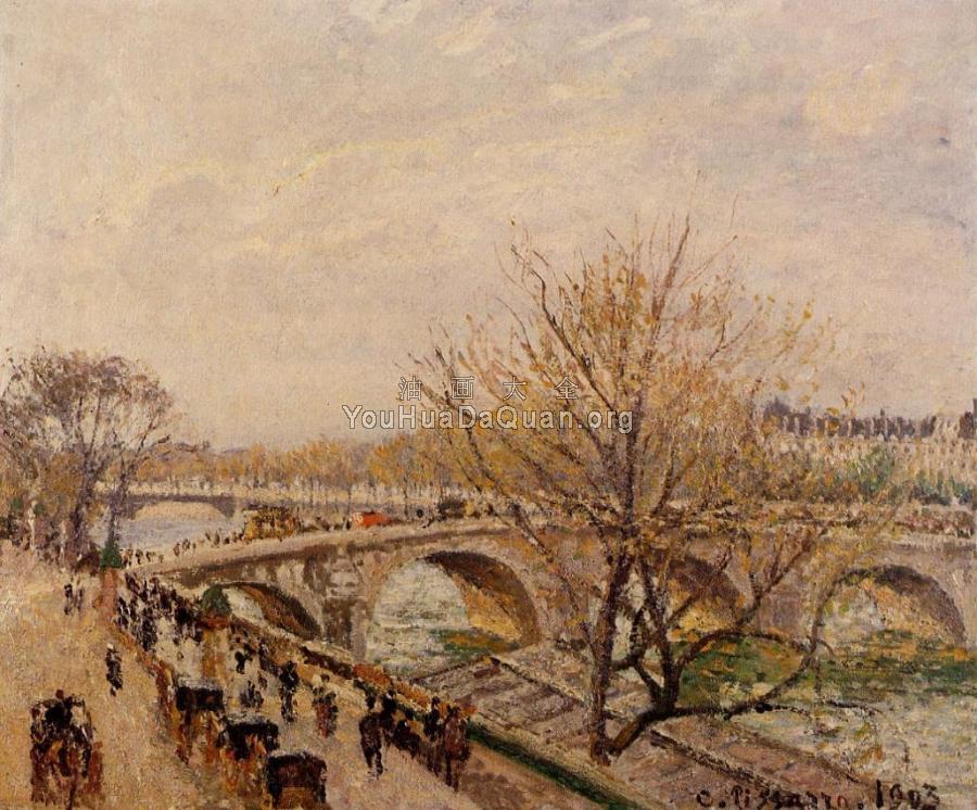 The Seine at Paris, Pont Royal - 卡米耶·毕沙罗